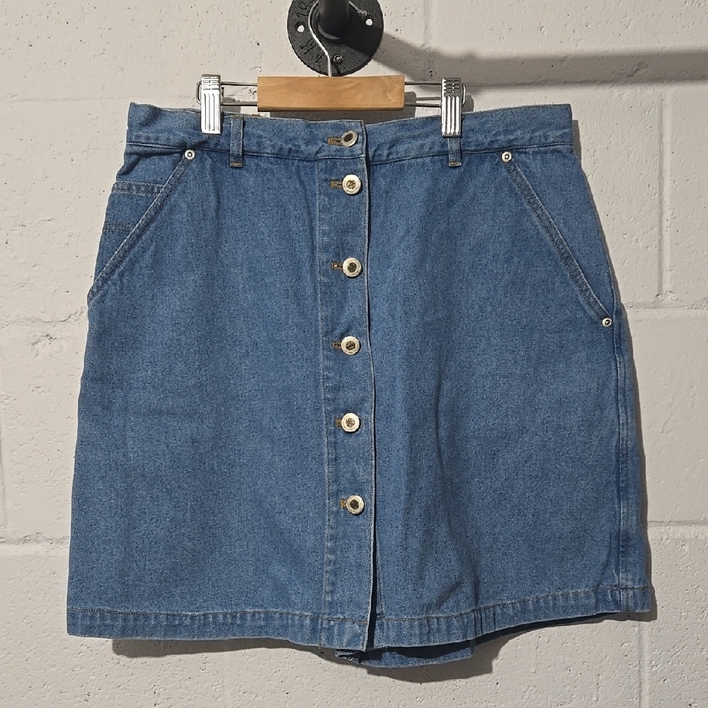VINTAGE Nevada Denim Button-Front Skort LARGE 12/14